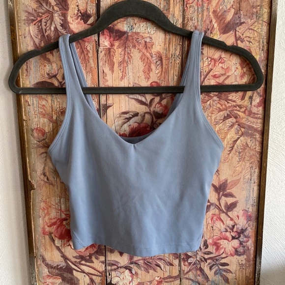 🍋 LULULEMON ALIGN II STRETCH CROP TANK TOP BLUE 4 LN